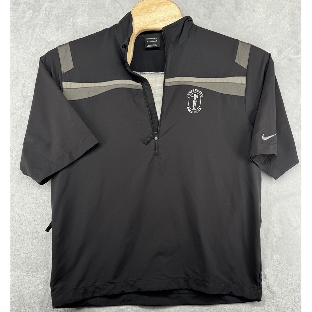 Nike Golf‎ Pullover Black 1/4 Zip Windbreaker Jacket Waterford Club Logo Men's M